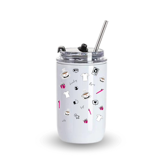 CUSTOMIZE - 12OZ TUMBLER WITH FLIP LID & STRAW